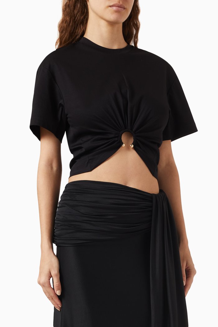 

Piercing Ring Crop Top in Jersey, Black