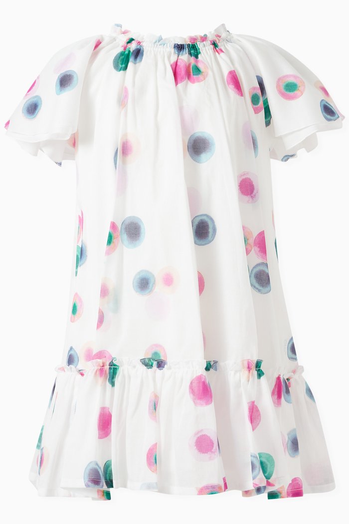 Abstract-print Dress in Organic Cotton, Multicolour
