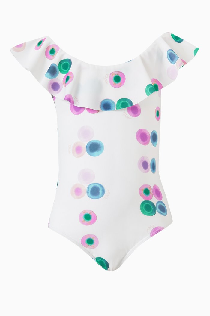 

Fusion Print One-piece Swimsuit, Multicolour