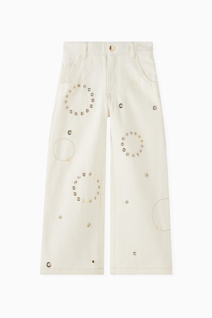 Eyelet Jeans in Denim, Neutral