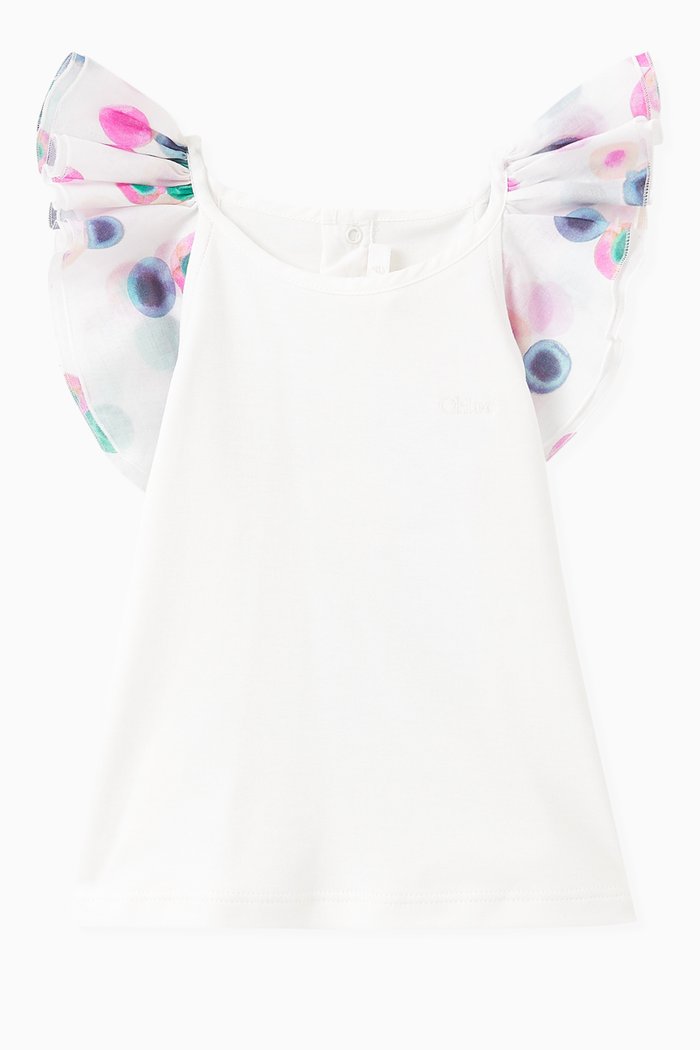 

Ruffled Blouse in Organic Cotton, Neutral