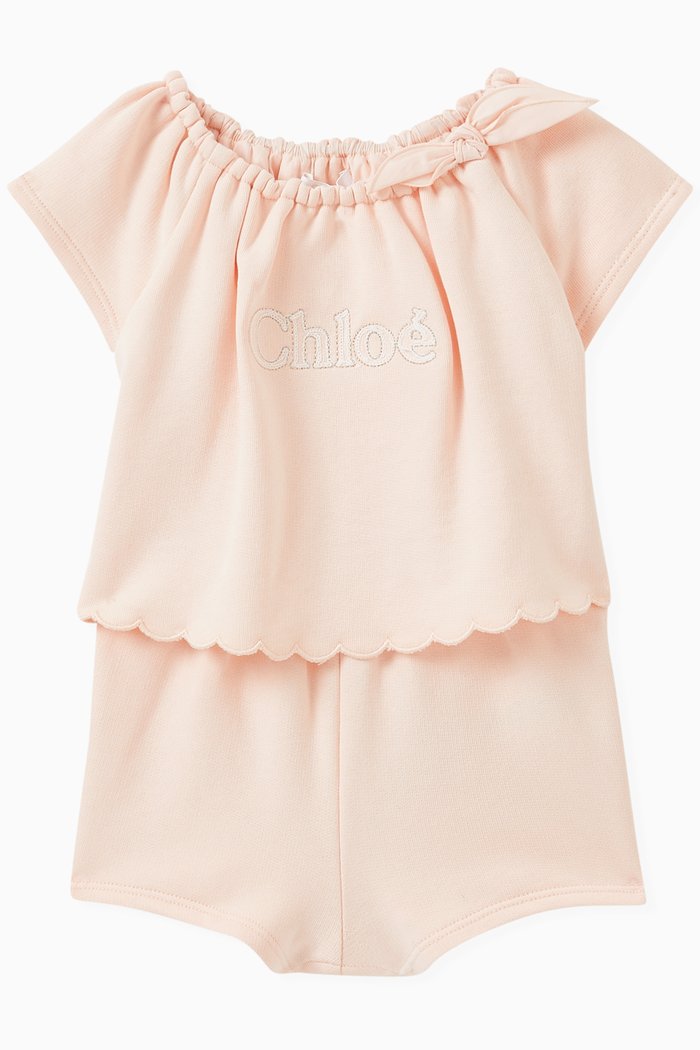 

T-shirt & Shorts Set in Cotton Jersey, Pink
