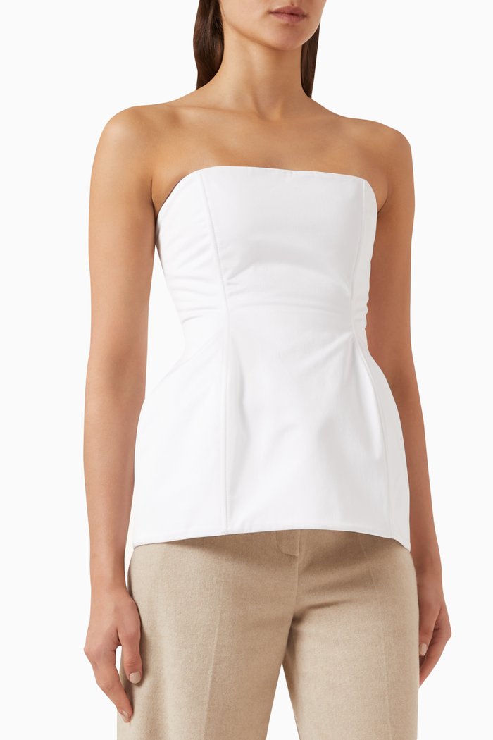 

Strapless Hourglass Corset in Cotton, White