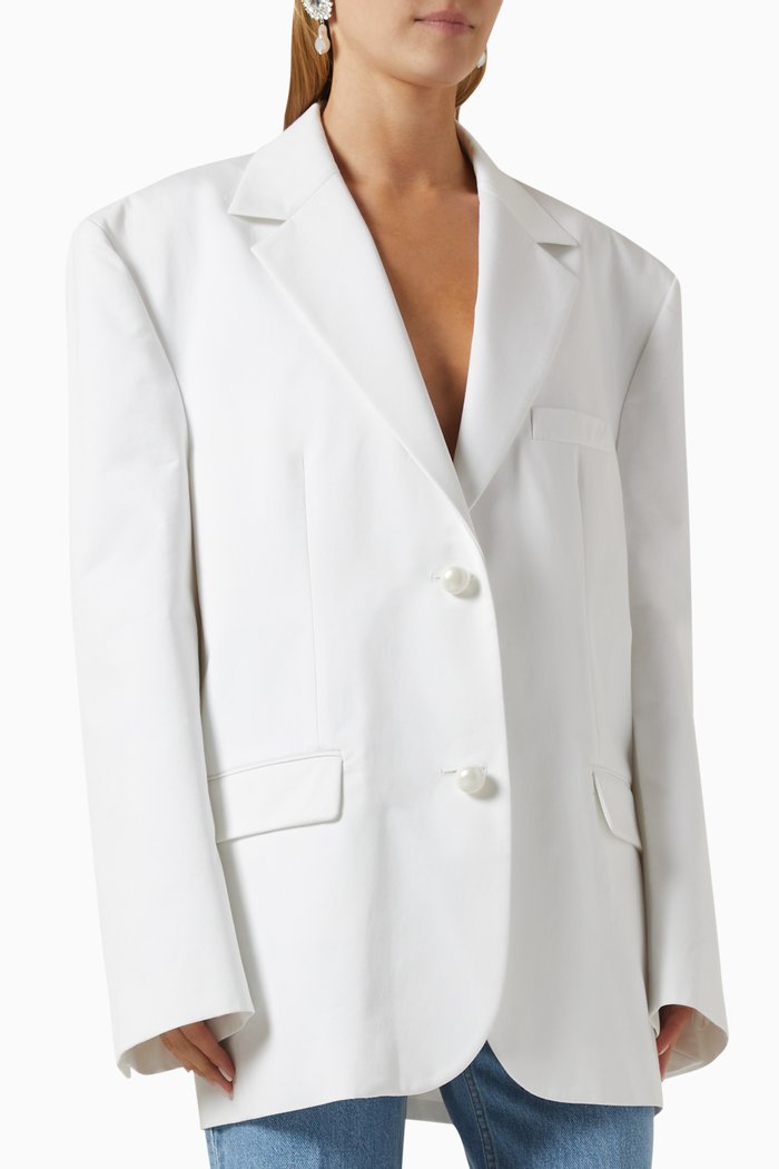 

Oversized Blazer in Cotton, White