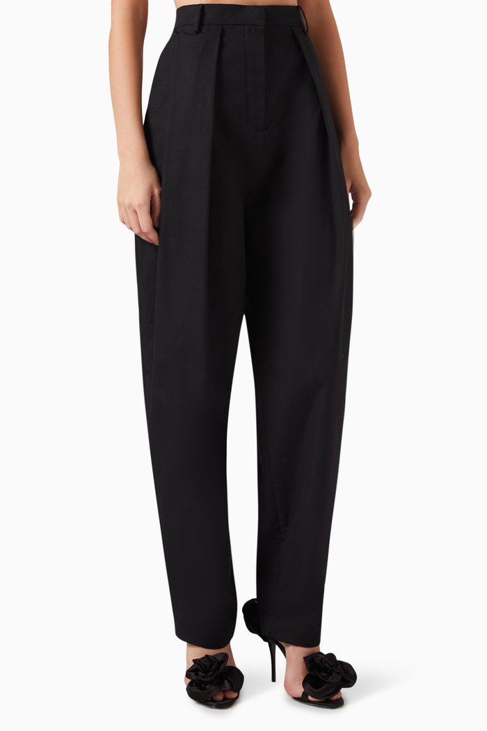 

Tapered Pants in Cotton, Black