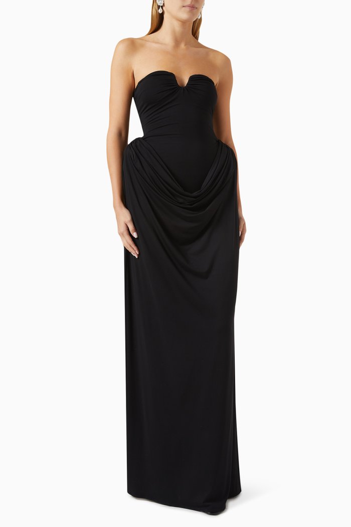 

Bustier Midi Dress, Black