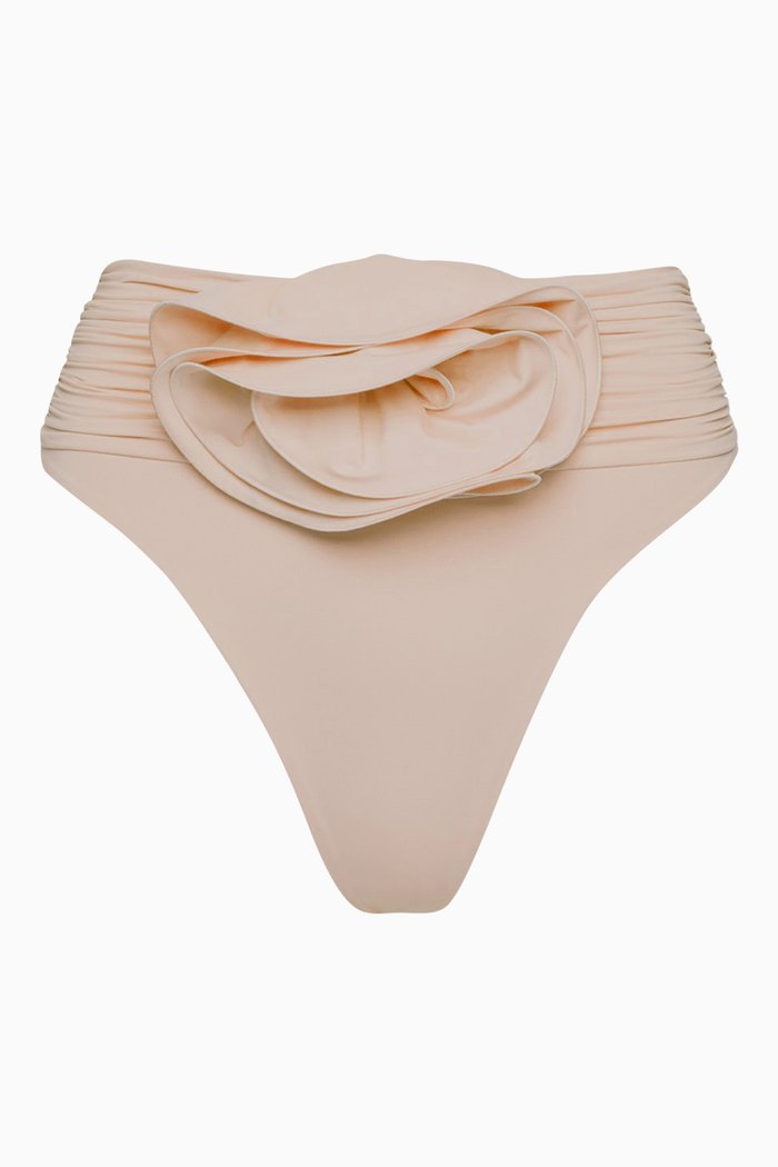 

Flower Appliqué Bikini Briefs in Stretch Nylon, Neutral