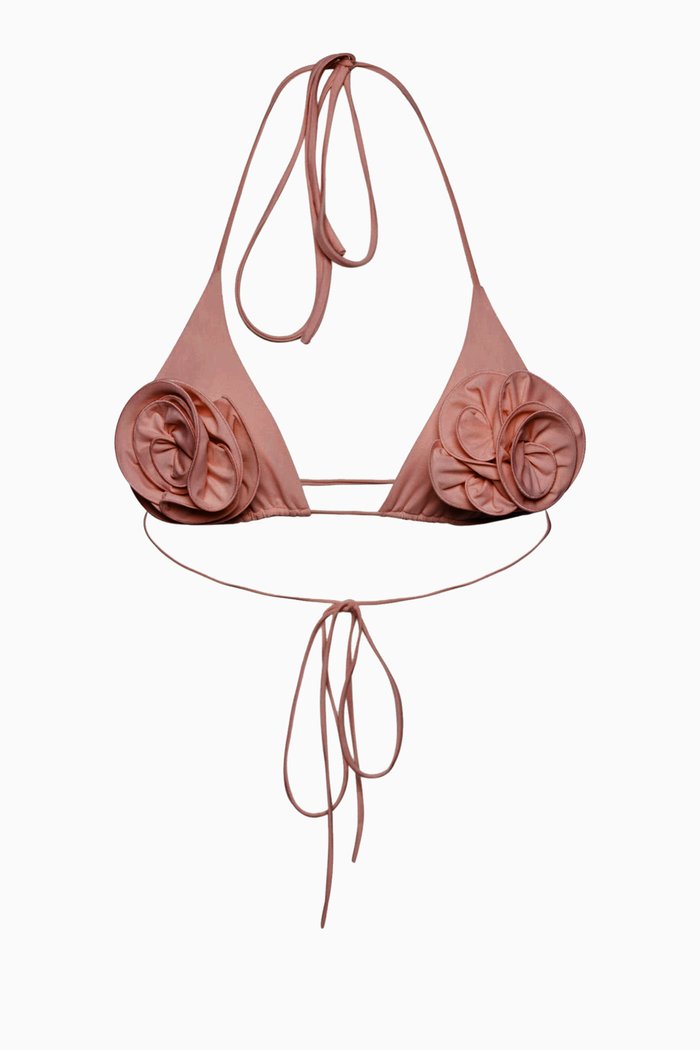 

Floral Triangle Bra Top, Pink