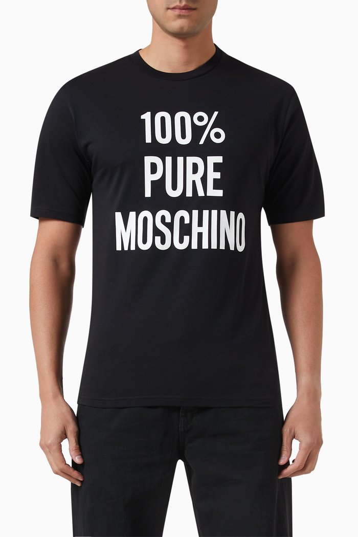

Logo Print T-Shirt in Organic Cotton, Black