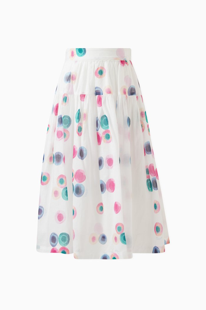 

Abstract-print Maxi Skirt in Organic Cotton, Multicolour