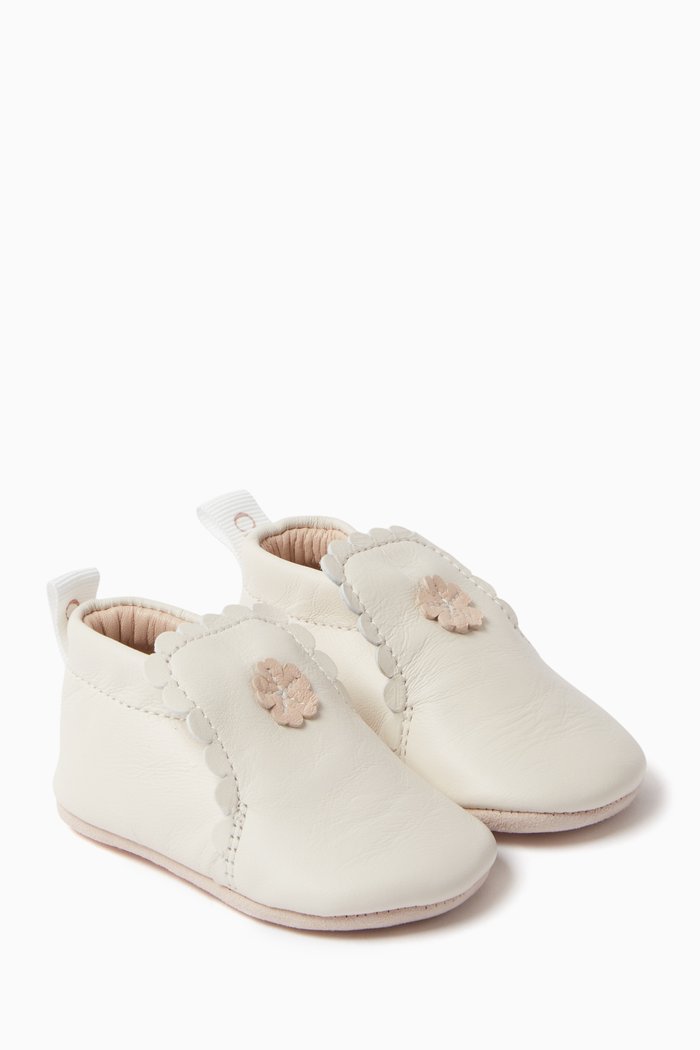 

Flower Booties in Leather, Neutral