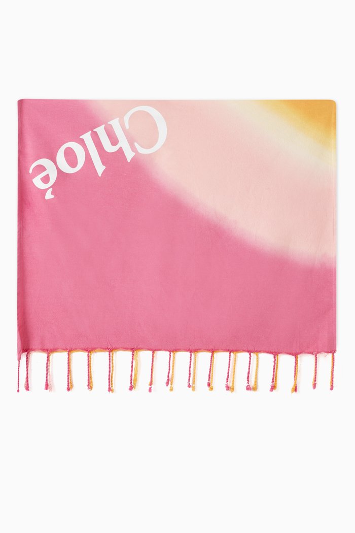 Tie Dye Beach Towel in Cotton-blend, Pink