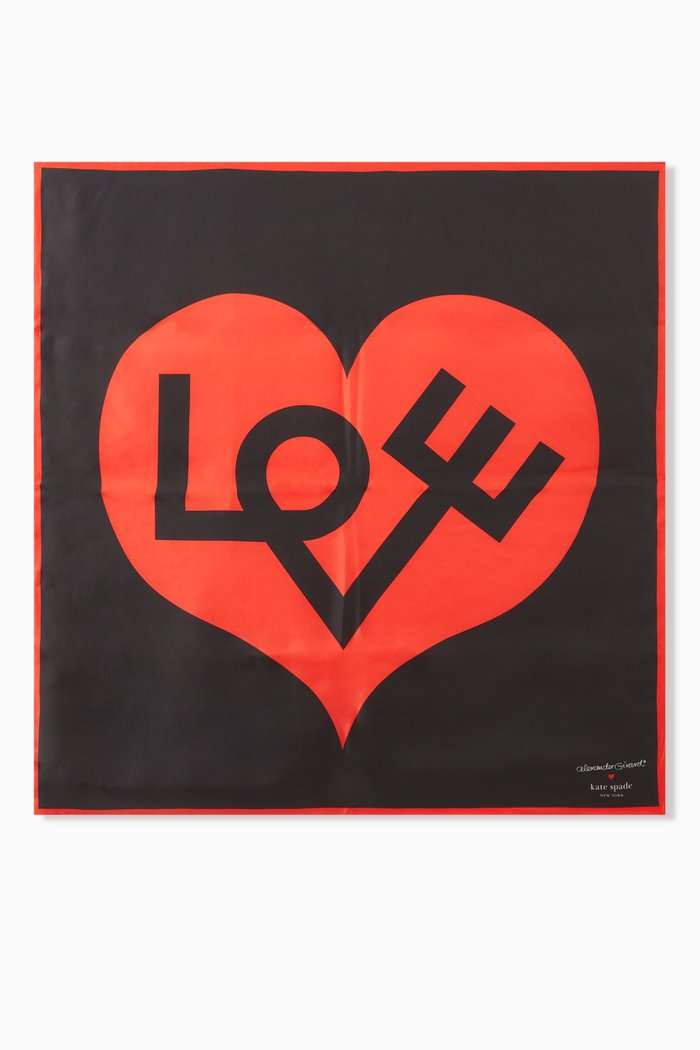

x Alexander Girard Love Square Scarf in Silk, Black
