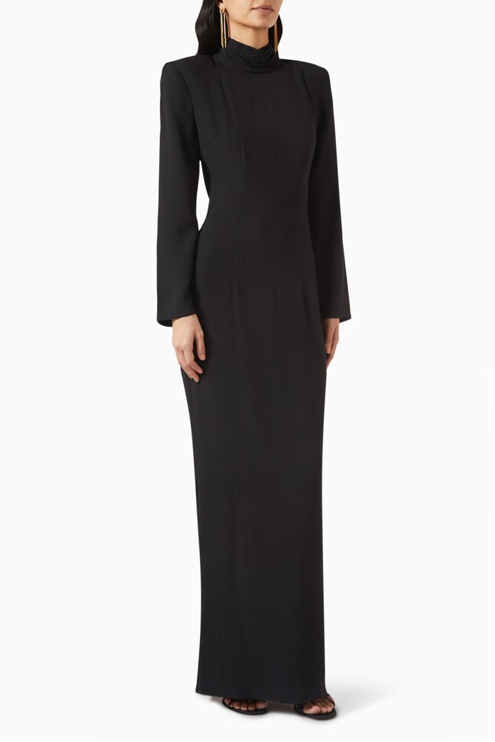 

Heart Jewel Maxi Dress in Viscose-blend, Black