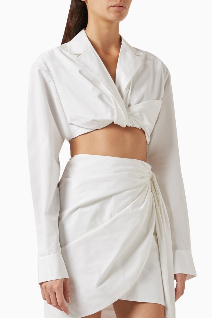 

Mio Cropped Shirt in Cotton, White