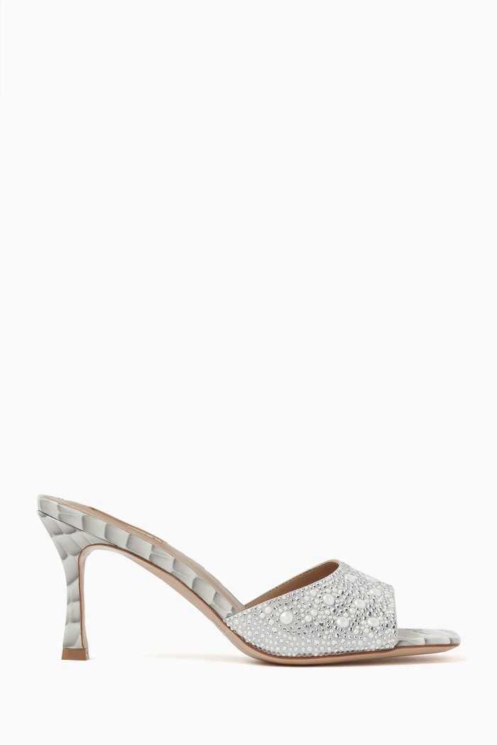 

Garance 80 Crystal-embellished Mule Sandals, Silver