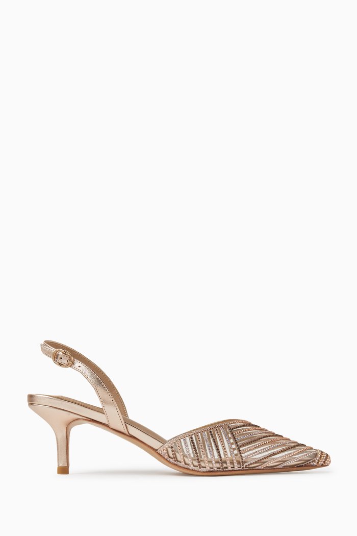 

Clivia 50 Crystal Slingback Pumps in Leather, Pink
