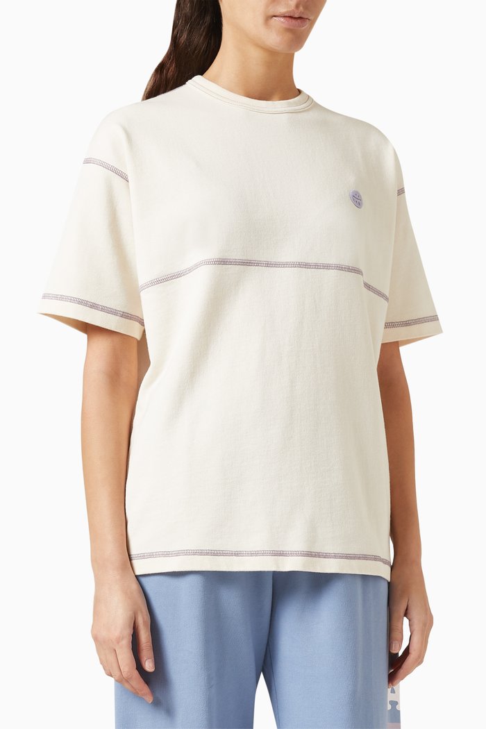

Contrast-stitch T-shirt in Heavy Cotton-jersey, Neutral