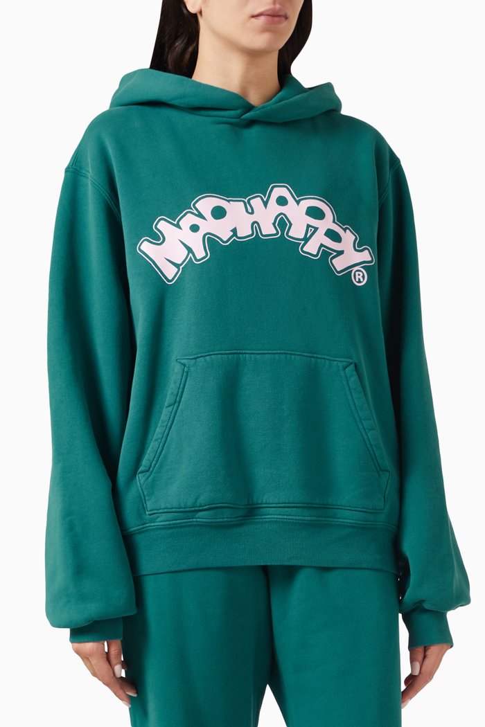 

Burst Hoodie in Cotton Fleece, Green