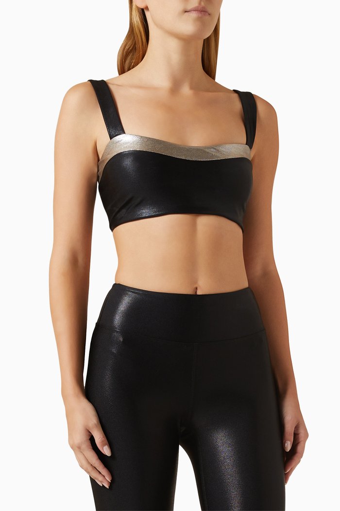 

Ibiza Top in Metallic Nylon, Black