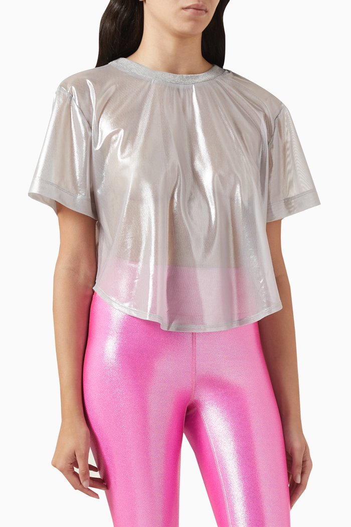 

Shimmer T-shirt in Mesh, Silver