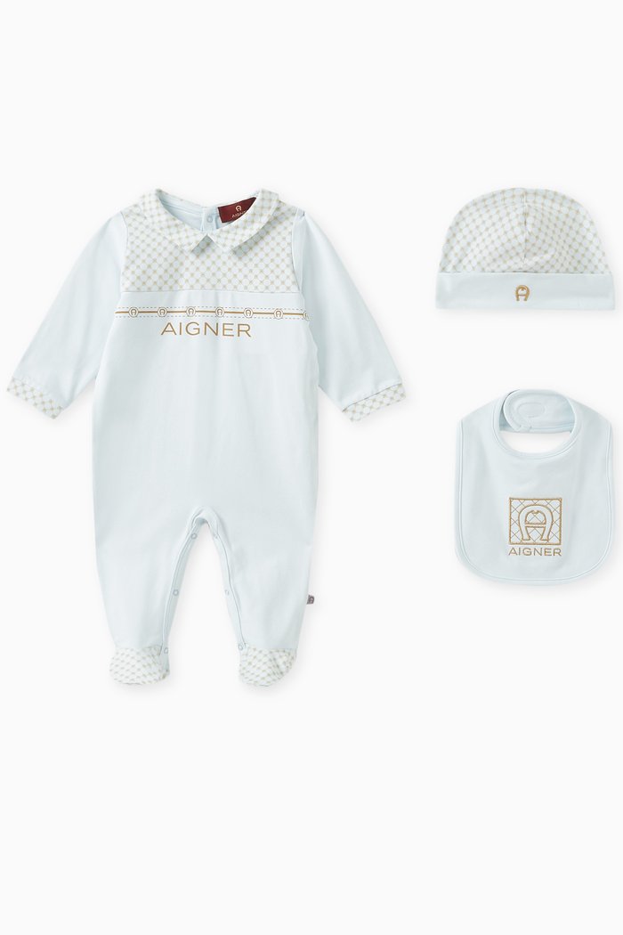 

Logo Print Gift Set in Cotton, Blue