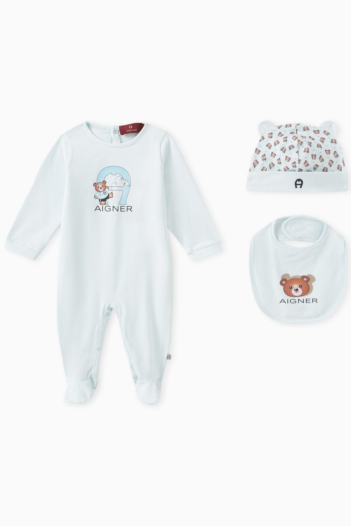 

Logo Print Gift Set in Cotton, Blue