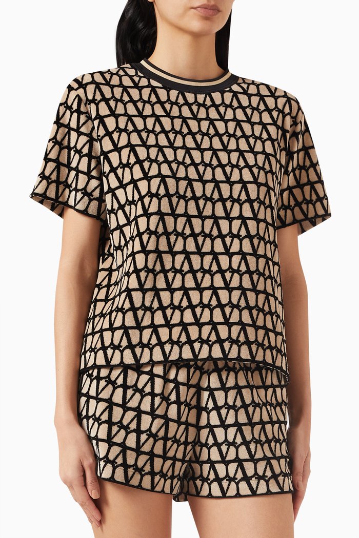 

Valentino Toile Iconographe T-shirt in Sponge Jersey, Neutral