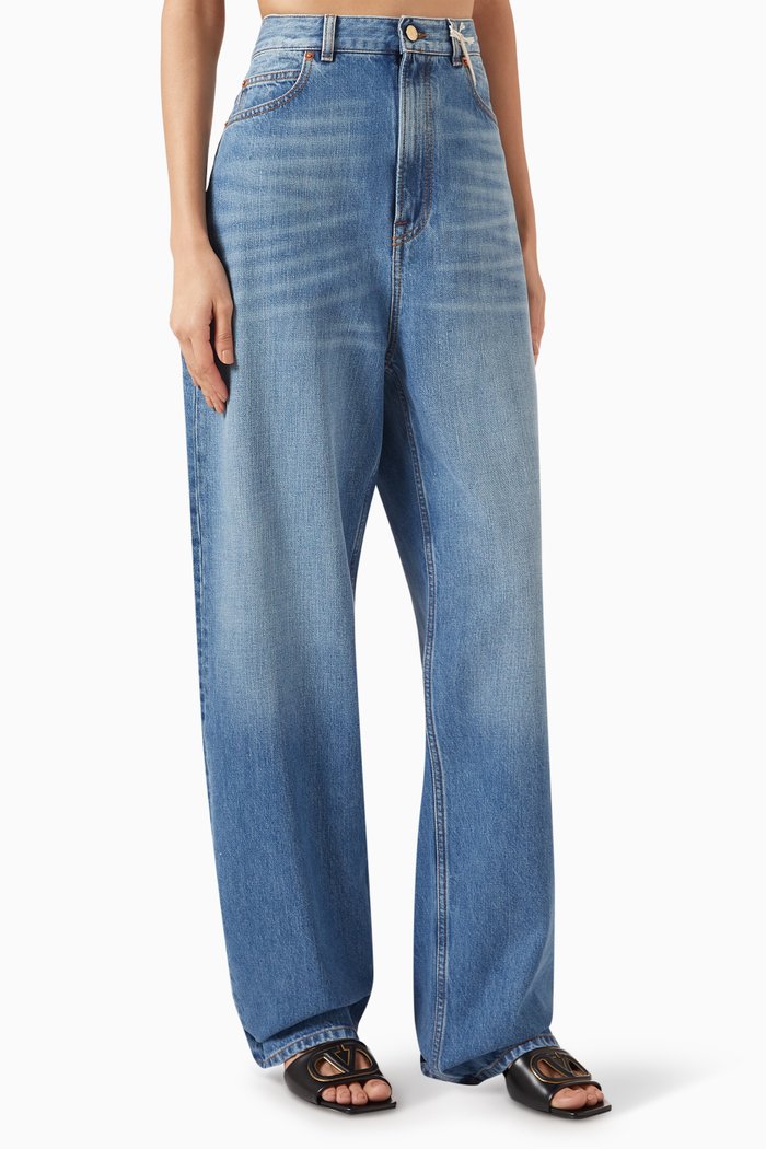 

Valentino Wide-leg Jeans in Denim, Blue
