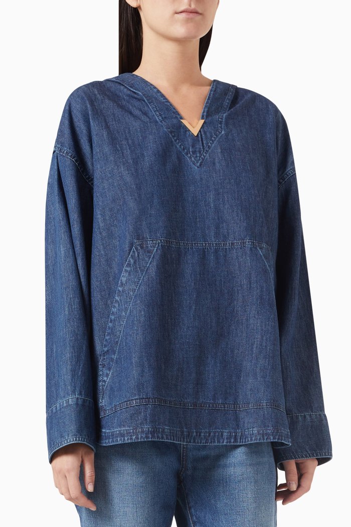 

Valentino Kaftan in Chambray Denim, Blue