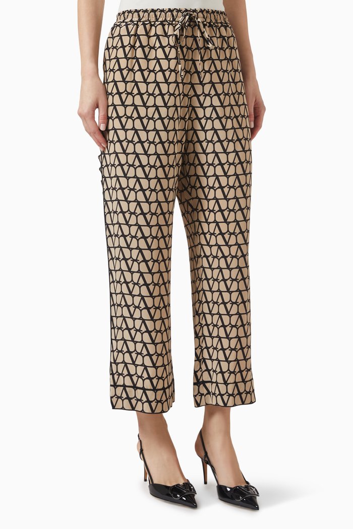 

Valentino Toile Iconographe Pants in Silk, Neutral