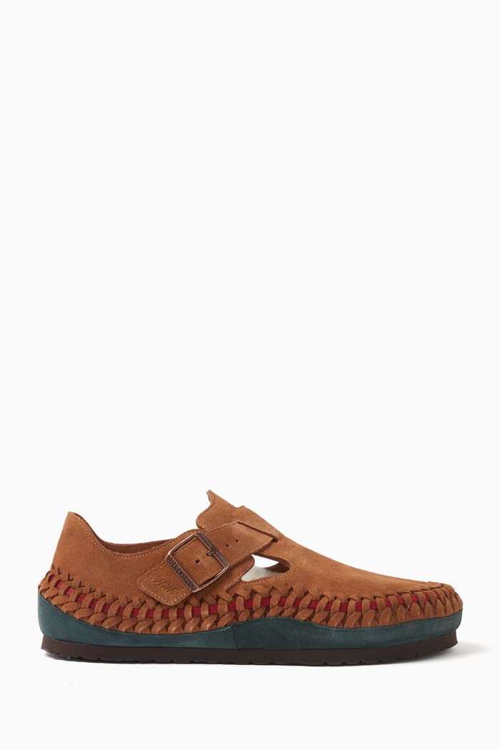 

Kith x Birkenstock London Braided Sandals in Suede, Brown