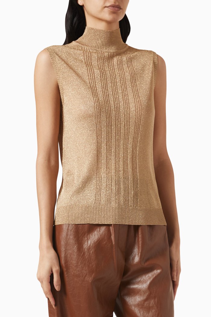 

Rodesia Tank Top in Viscose-blend Knit, Gold
