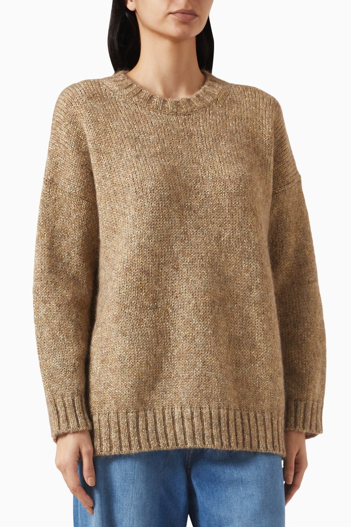 Anthony Oversized Sweater in Mohair & Lurex, Gold