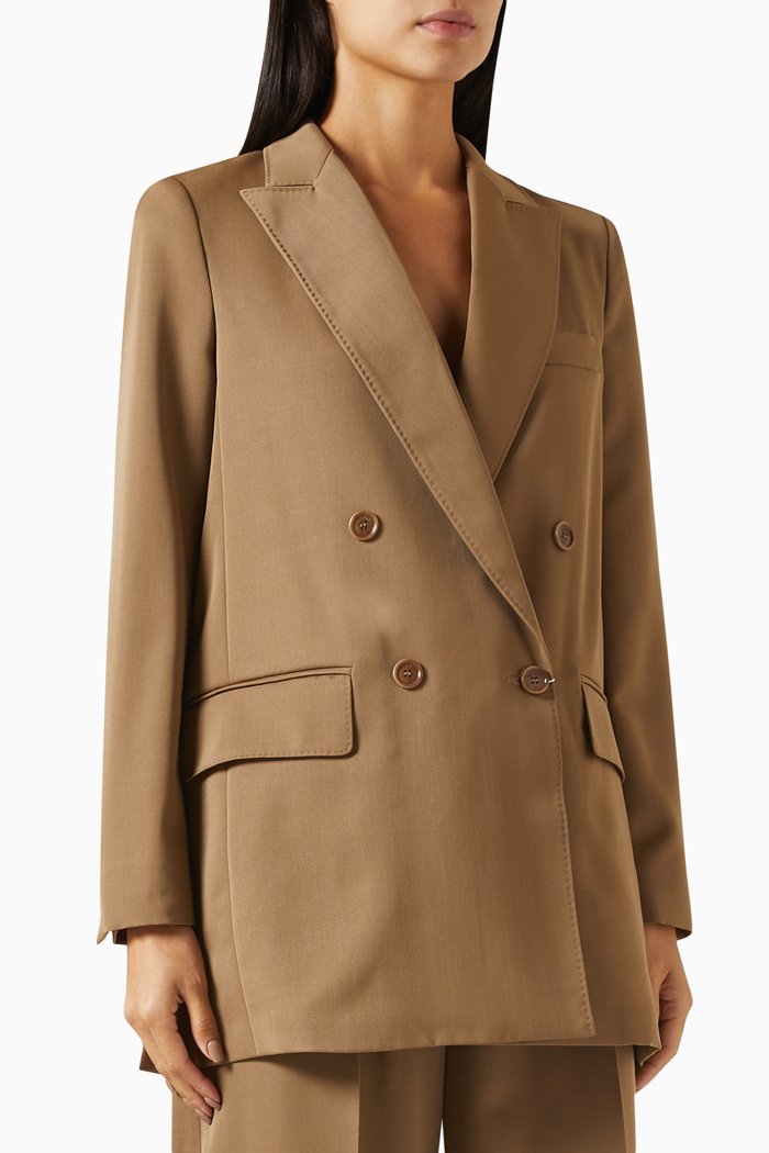 Levico Oversized Blazer in Wool & Mohair, Brown