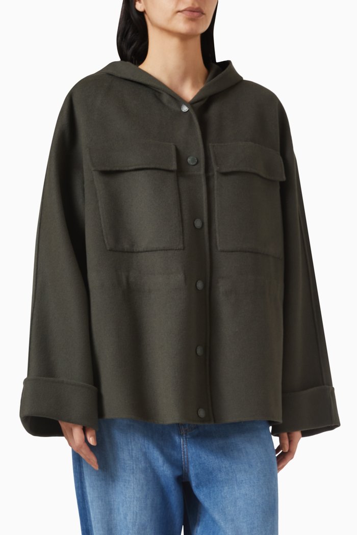 

Rango Short Coat in Wool Blend, Green