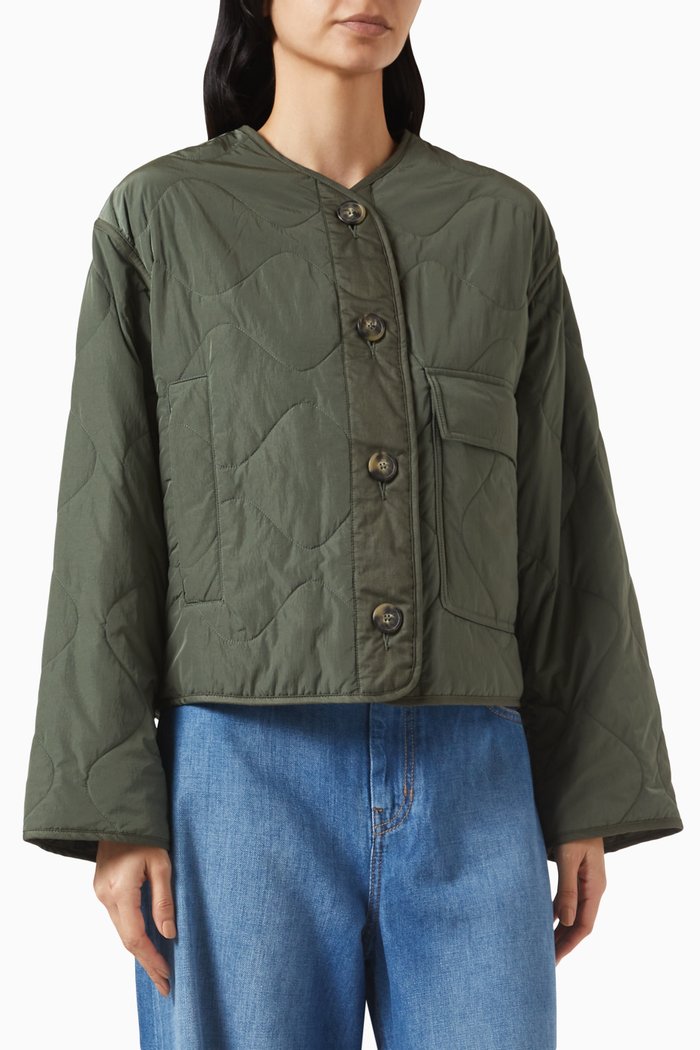 

Umberta Jacket in Quilted Nylon, Green