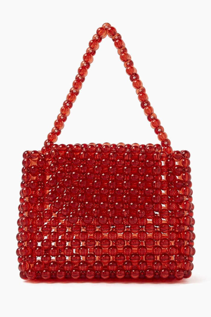 

Mini Ani Tote Bag in Acrylic Beads, Burgundy