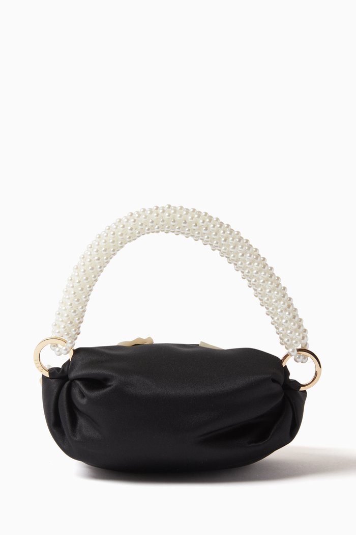 

Tiny Nino Tote Bag in Silk Satin, Black