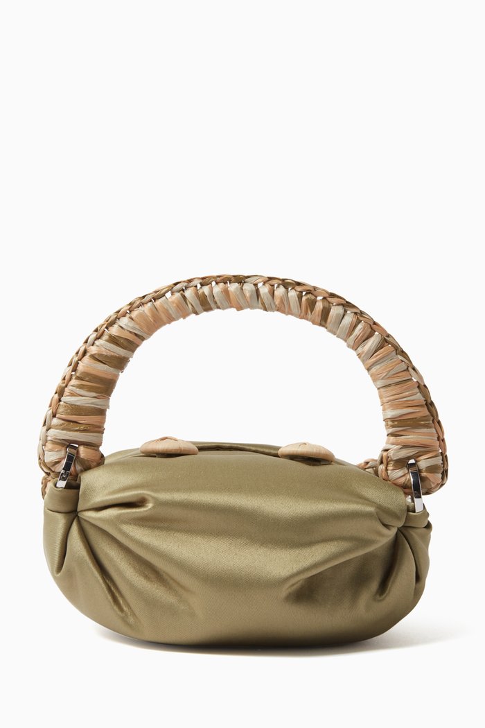 

Tiny Nino Tote Bag in Satin, Green