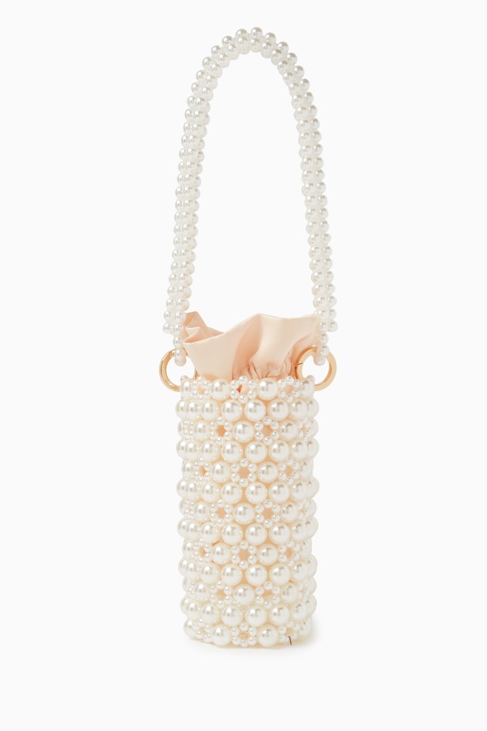 

Small Leli Bucket Bag in Pearl & Satin, Neutral