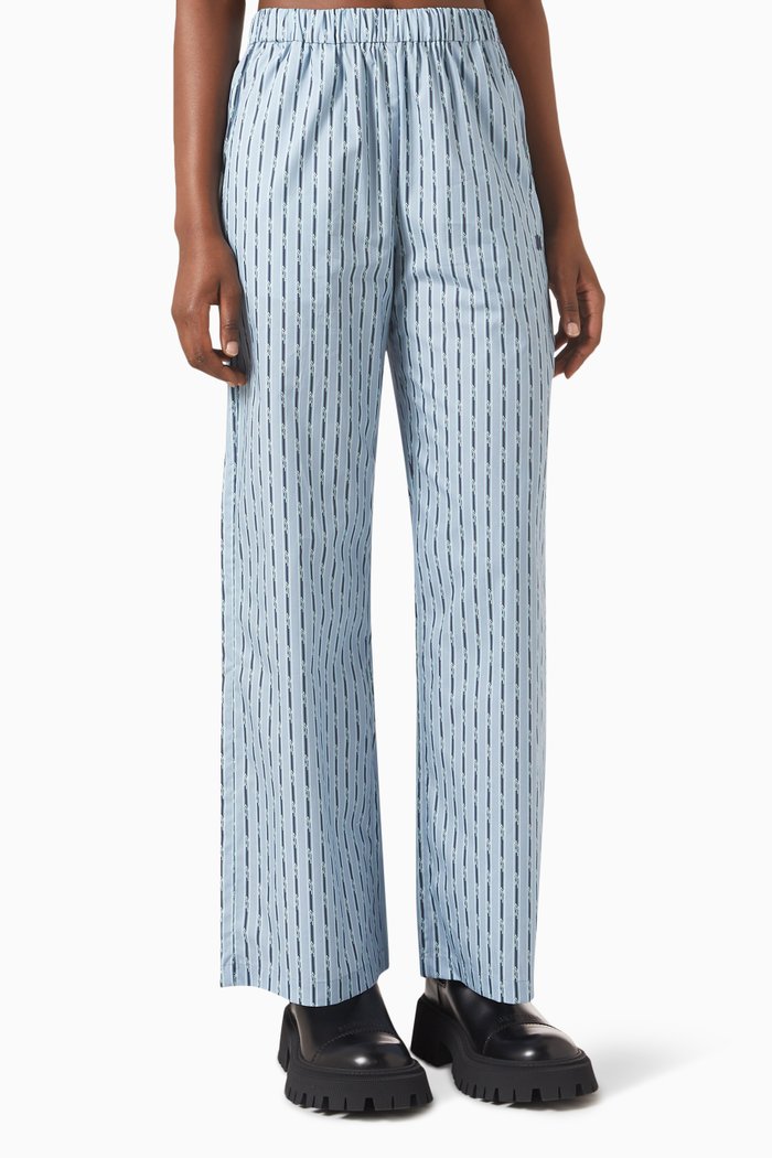 

Pinstripe Pants in Cotton-poplin, Blue