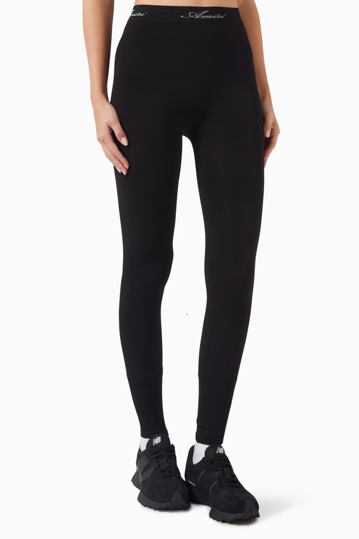 

High-waist Seamless Leggings, Black