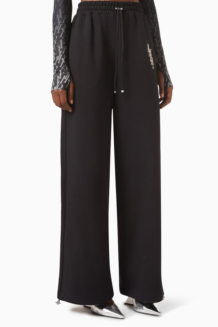 

Vertical Stack Baggy Sweatpants in Cotton, Black