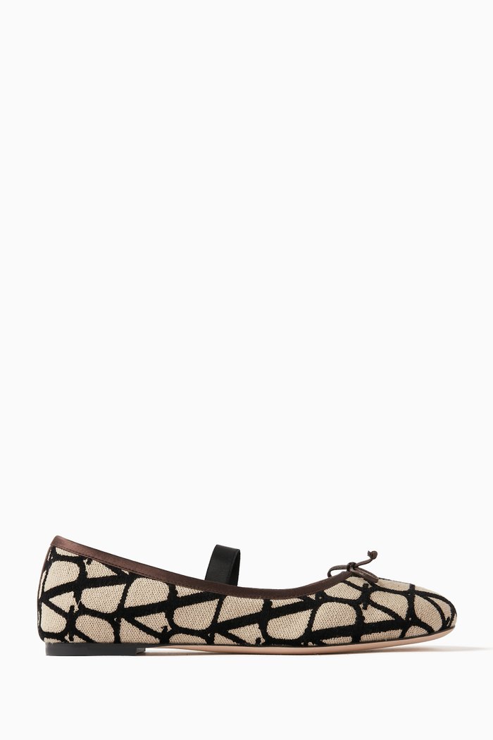 

Valentino Garavani Toile Iconographe Ballerinas, Brown
