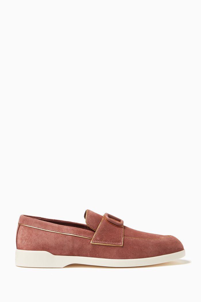

Valentino Garavani Leisure Flows Loafers in Suede, Brown