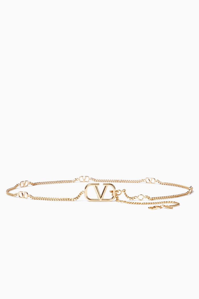 

Valentino Garavani VLogo Signature Chain Belt in Brass, Gold