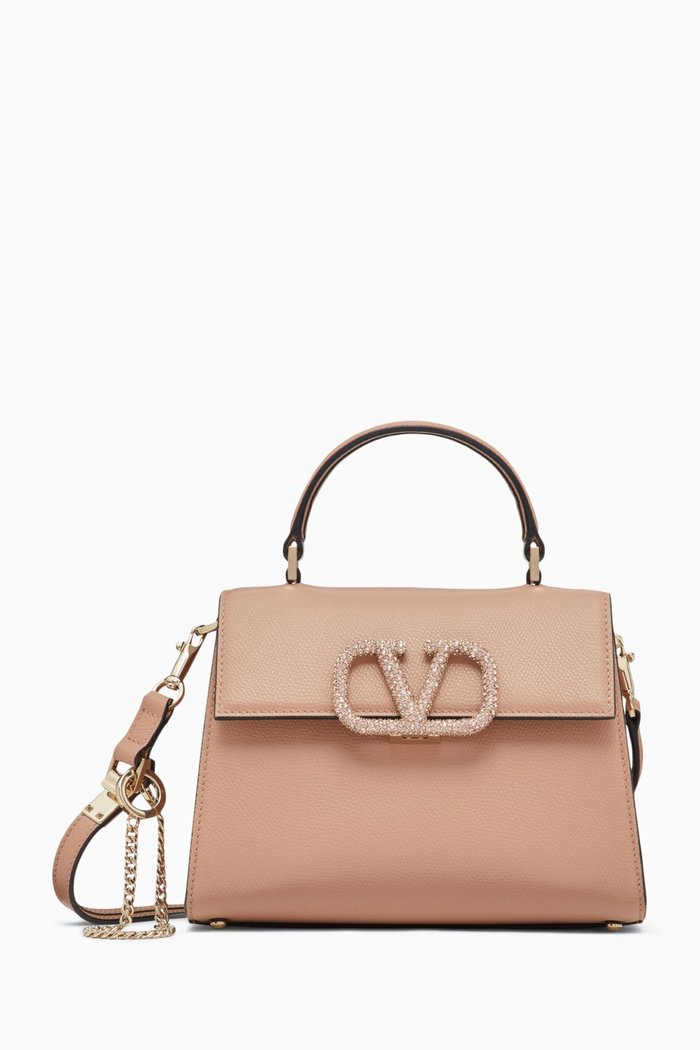 

Valentino Garavani Mini VSling Handbag in Calf Leather, Pink