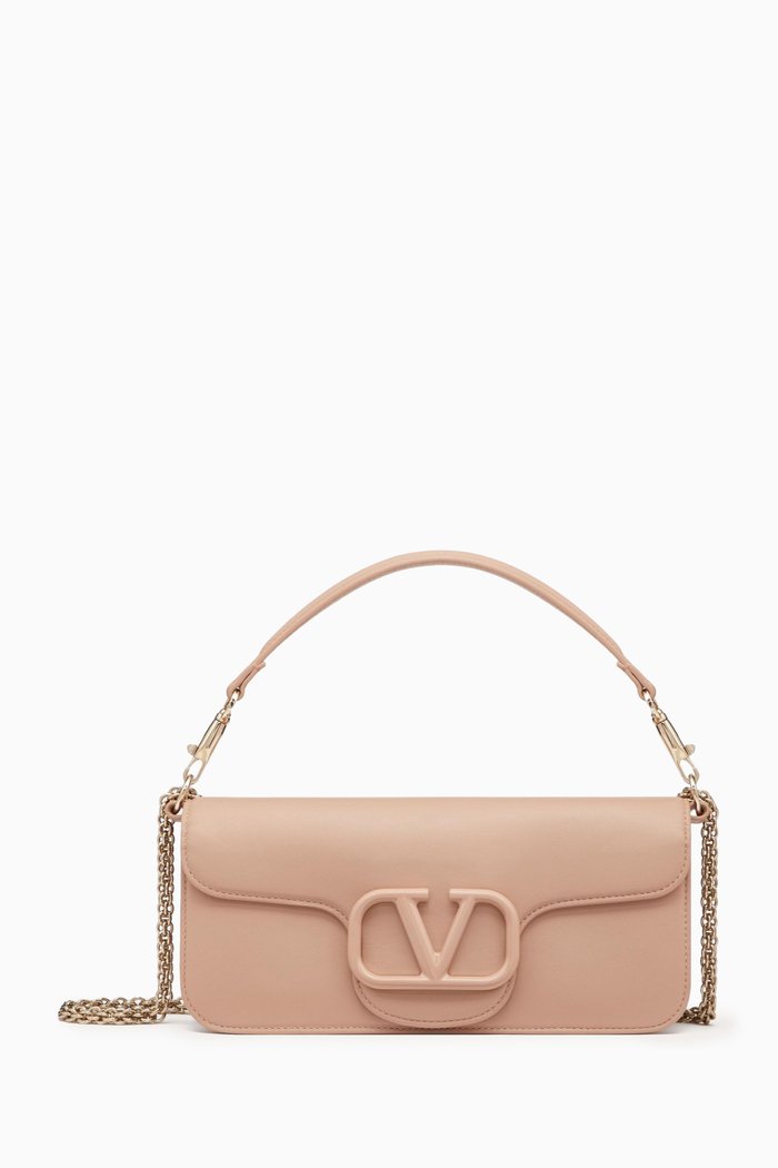 

Valentino Garavani Locò Shoulder Bag in Calf Leather, Pink