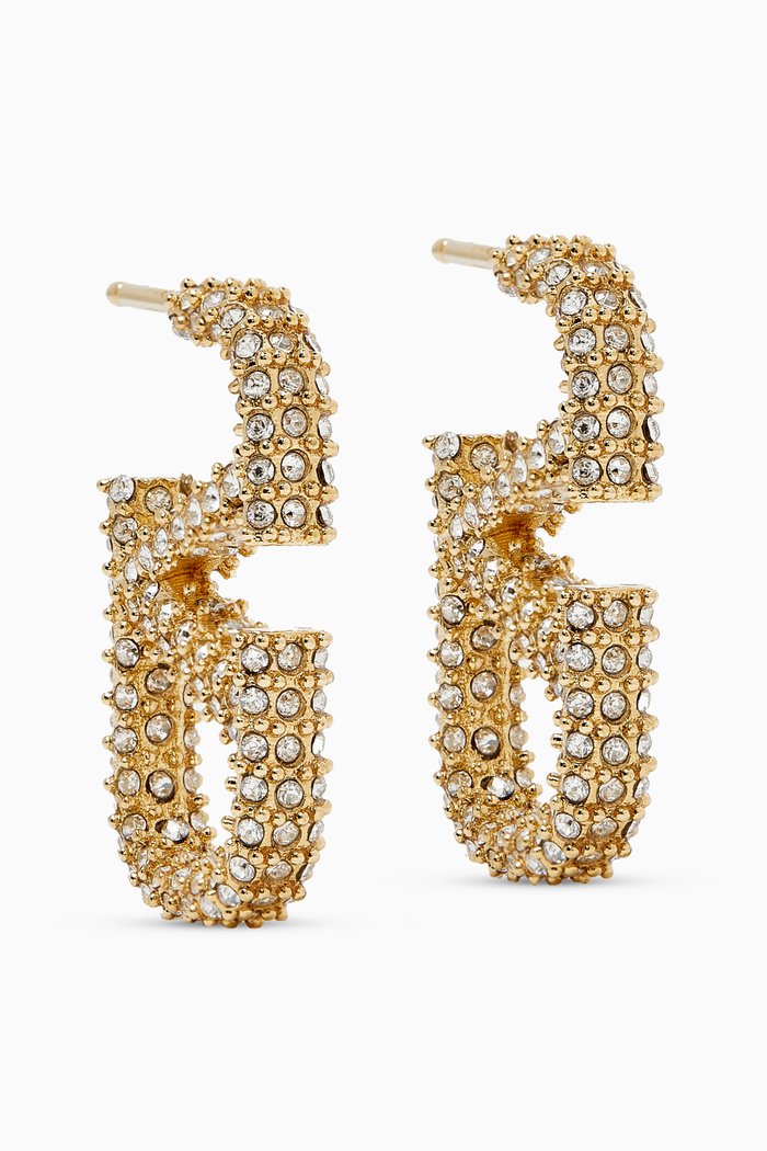 

Valentino Garavani VLogo Signature Crystal-Embellished Earrings, Gold